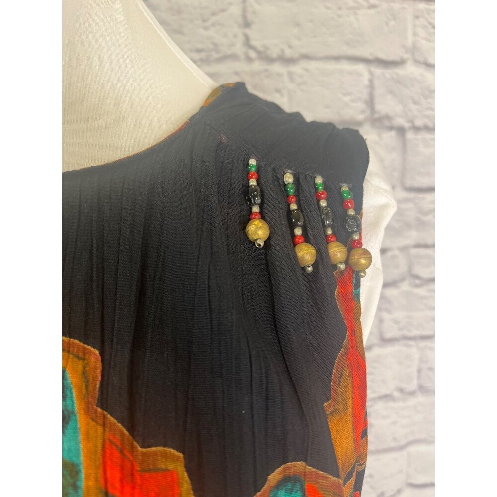Carole LIttle Tribal Aztec Vintage Maxi Dress Ladies Size Large Sleeveless - Picture 3 of 9